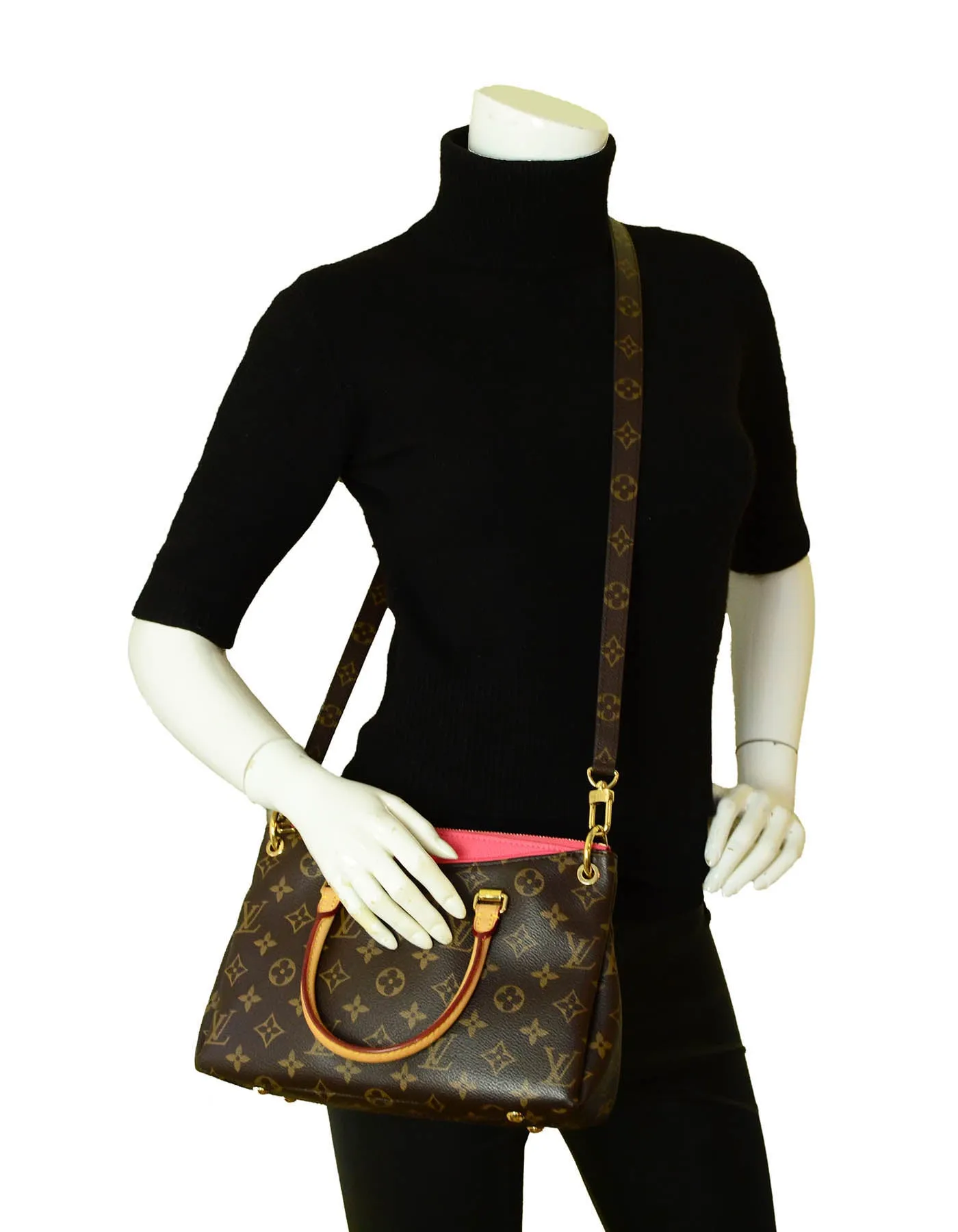 Louis Vuitton Monogram/Rose Litchi Pallas BB Crossbody Bag