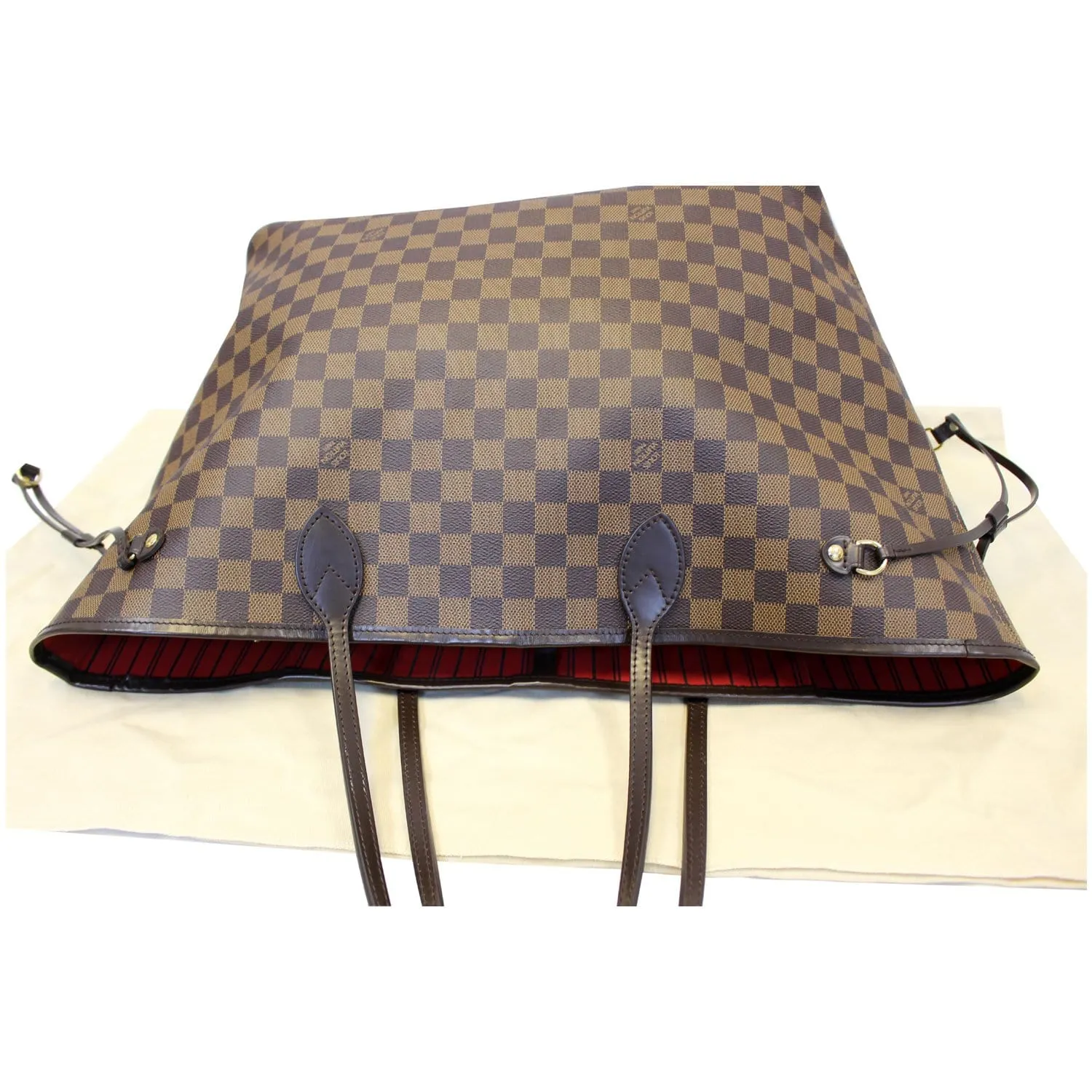 LOUIS VUITTON Neverfull GM Damier Ebene Tote Shoulder Bag Brown