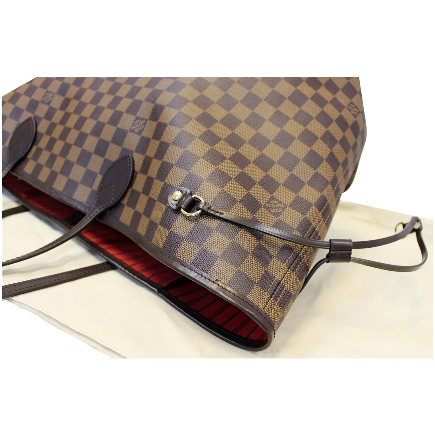 LOUIS VUITTON Neverfull GM Damier Ebene Tote Shoulder Bag Brown