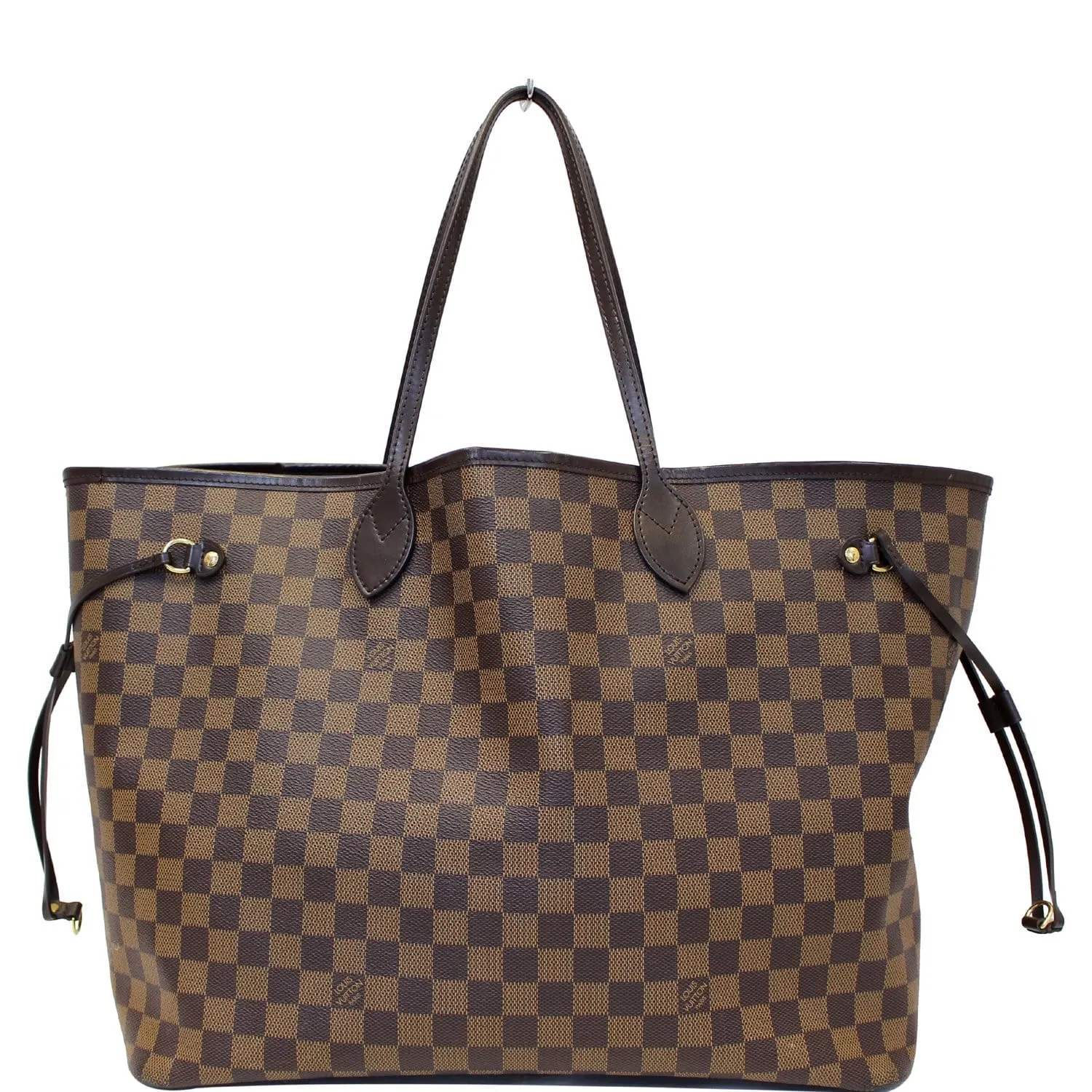 LOUIS VUITTON Neverfull GM Damier Ebene Tote Shoulder Bag Brown