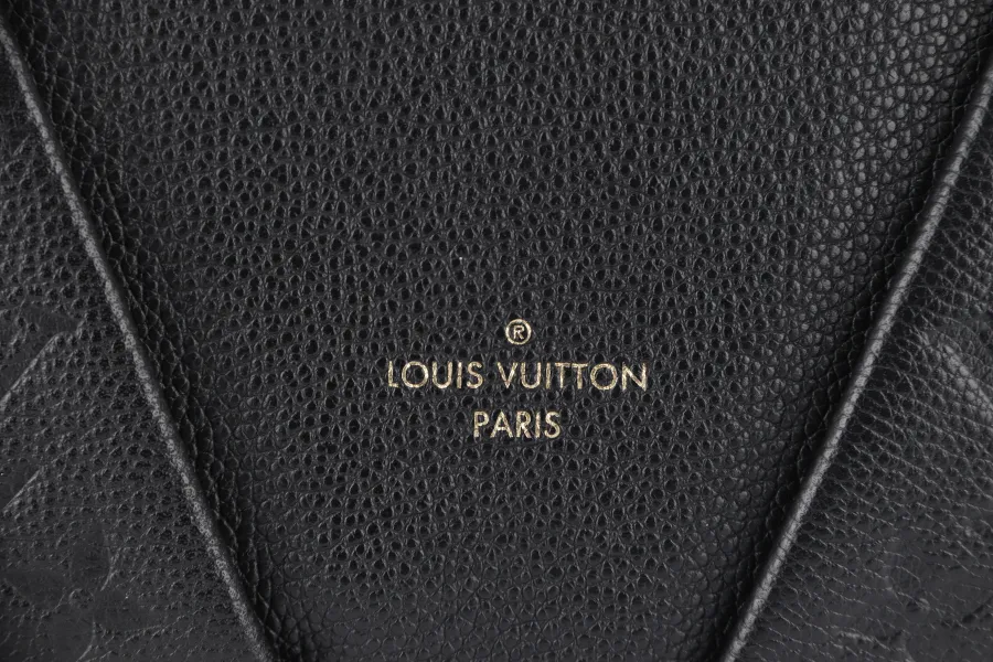 LOUIS VUITTON "V" TOTE MM (M44421) BLACK EMPREINTE LEATHER GOLD HARDWARE WITH STRAP