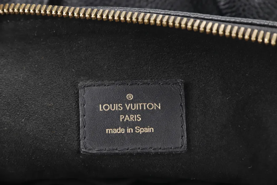 LOUIS VUITTON "V" TOTE MM (M44421) BLACK EMPREINTE LEATHER GOLD HARDWARE WITH STRAP