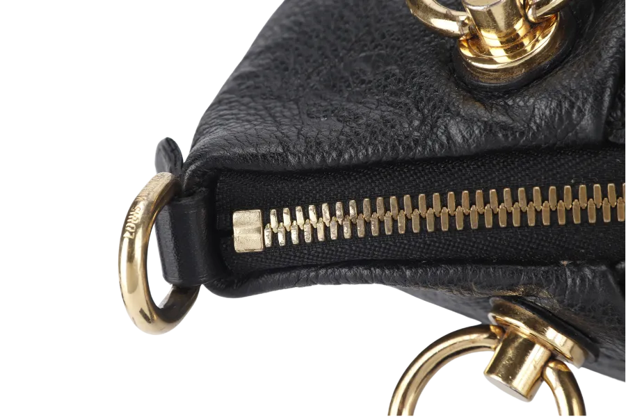 LOUIS VUITTON "V" TOTE MM (M44421) BLACK EMPREINTE LEATHER GOLD HARDWARE WITH STRAP