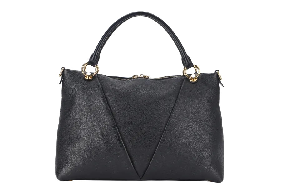 LOUIS VUITTON "V" TOTE MM (M44421) BLACK EMPREINTE LEATHER GOLD HARDWARE WITH STRAP