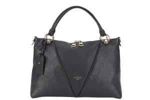 LOUIS VUITTON "V" TOTE MM (M44421) BLACK EMPREINTE LEATHER GOLD HARDWARE WITH STRAP