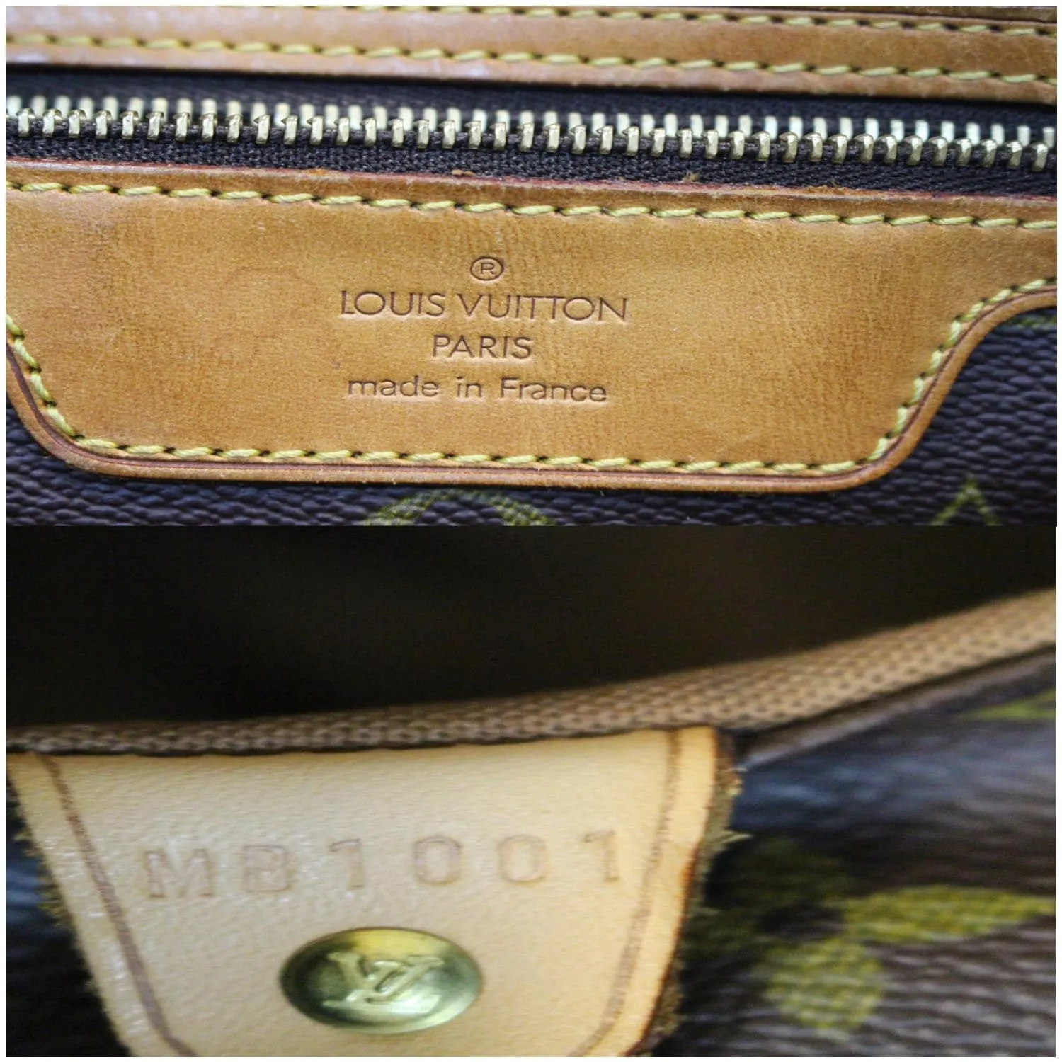 LOUIS VUITTON Sac Shopping Monogram Canvas Tote Bag Brown