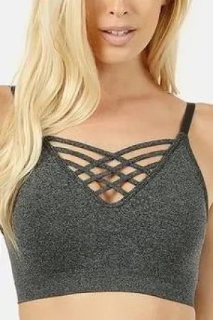 LUCY STRAPPY BRALETTE GREY*