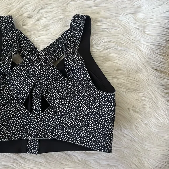 {Lululemon} Enlite Bra Zip Front High Support Double Dimension Starlight Black