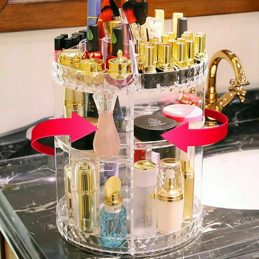 Luxury Makeup Cosmetic Rack Holder 360 Degree Rotating Organizer
