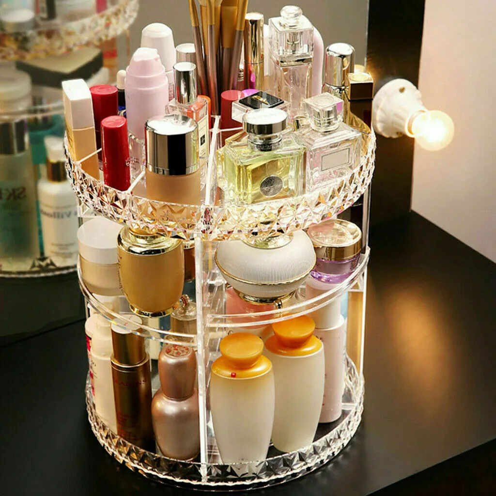 Luxury Makeup Cosmetic Rack Holder 360 Degree Rotating Organizer