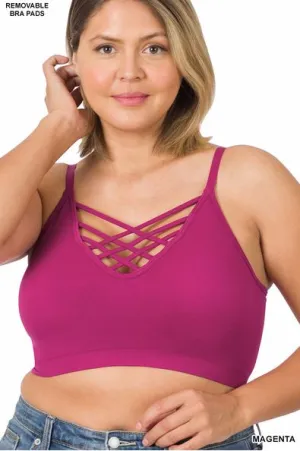 Magenta Lattice Bralette - Plus