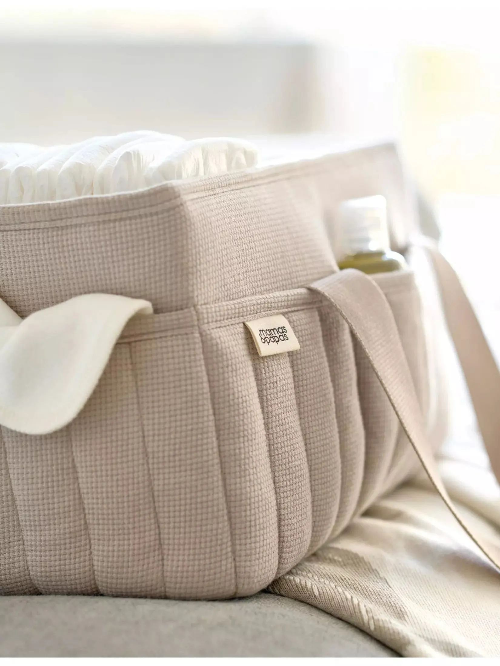 Mamas & Papas Nappy Caddy - Neutral Waffle