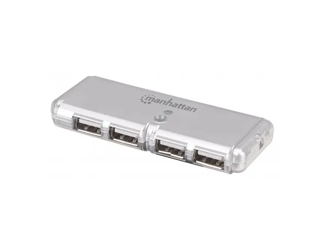 Manhattan 160599 Concentrado Hub Usb V2.0 4 Puertos Mini Plata