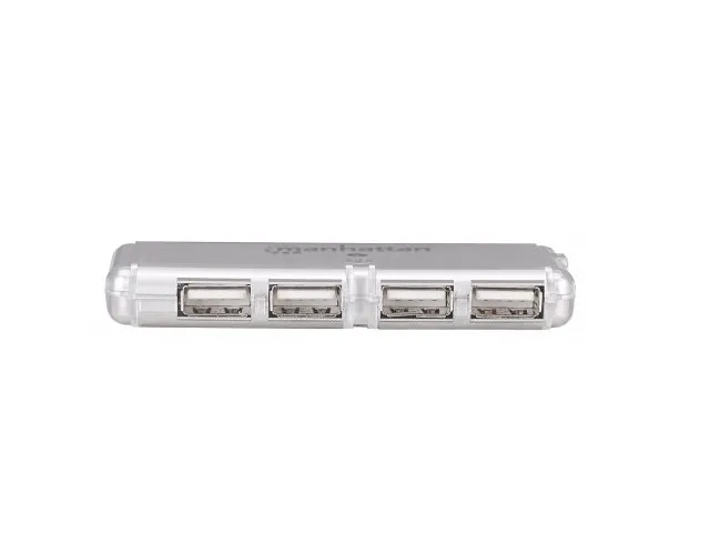 Manhattan 160599 Concentrado Hub Usb V2.0 4 Puertos Mini Plata