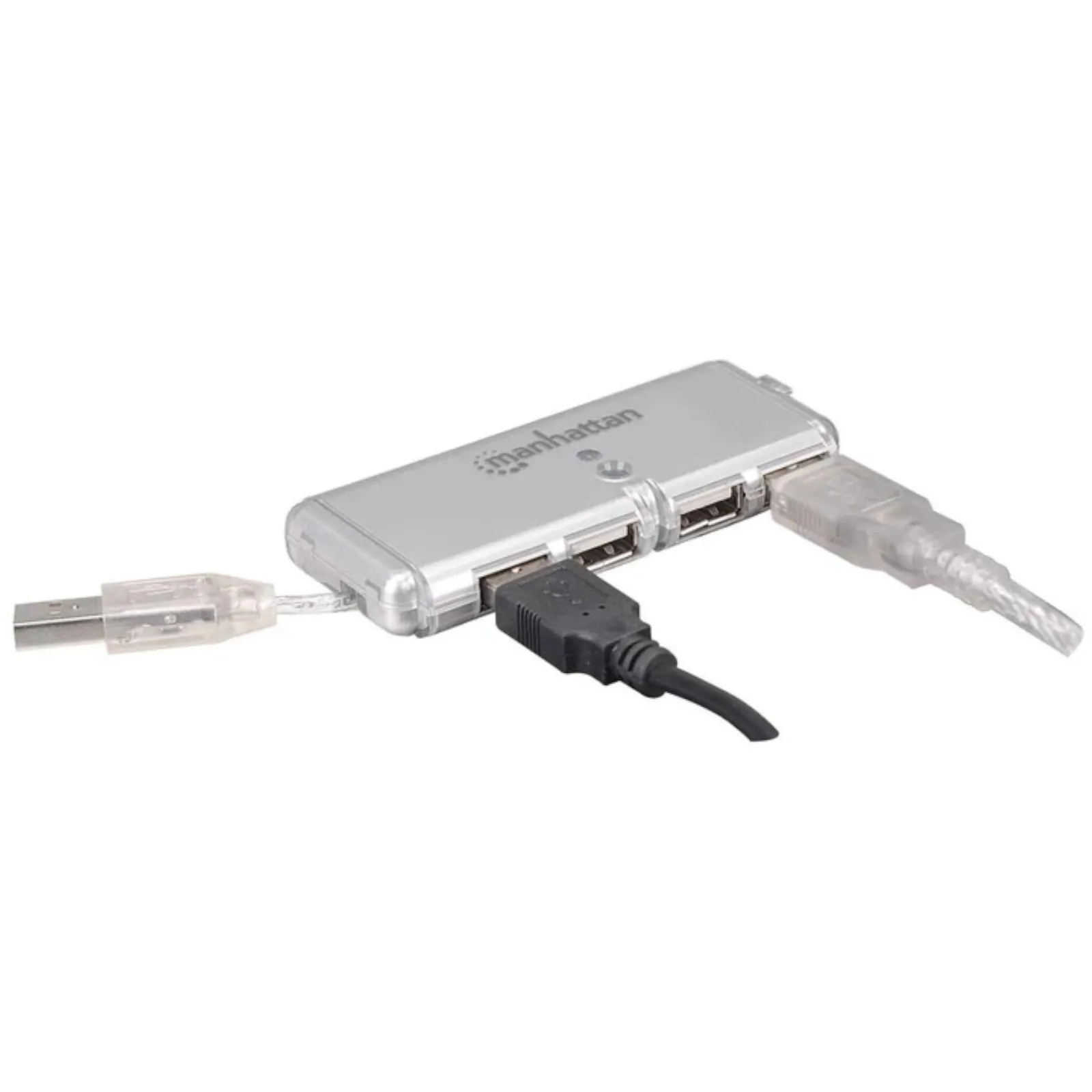 Manhattan 160599 Concentrado Hub Usb V2.0 4 Puertos Mini Plata