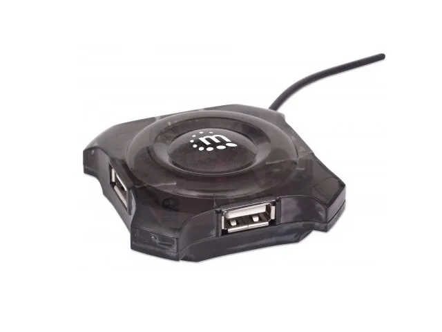 Manhattan 162272 Concentrador Mini Hub Usb 4puertos Negro