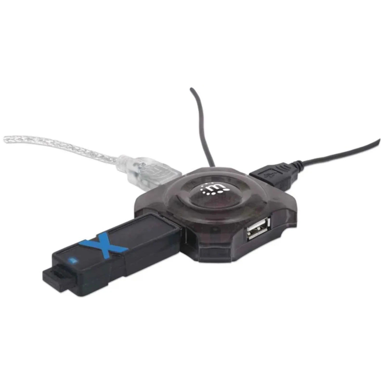 Manhattan 162272 Concentrador Mini Hub Usb 4puertos Negro