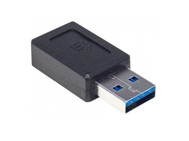 Manhattan 354653 Adaptador Usb A Macho Usb C Hembra, Negro