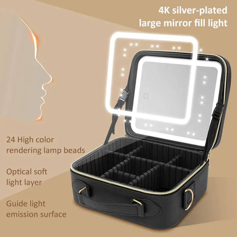 Manufacturer Direct Sale Makeup Mirror Organizer with LED Light for Touch-ups and Storage
