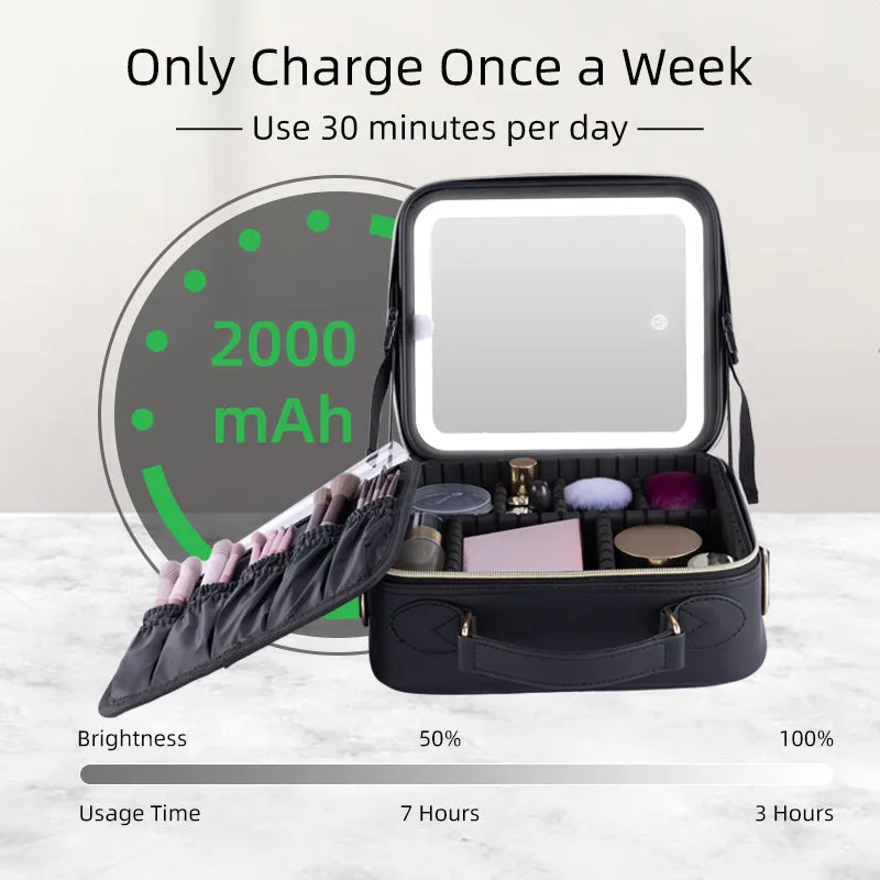 Manufacturer Direct Sale Makeup Mirror Organizer with LED Light for Touch-ups and Storage