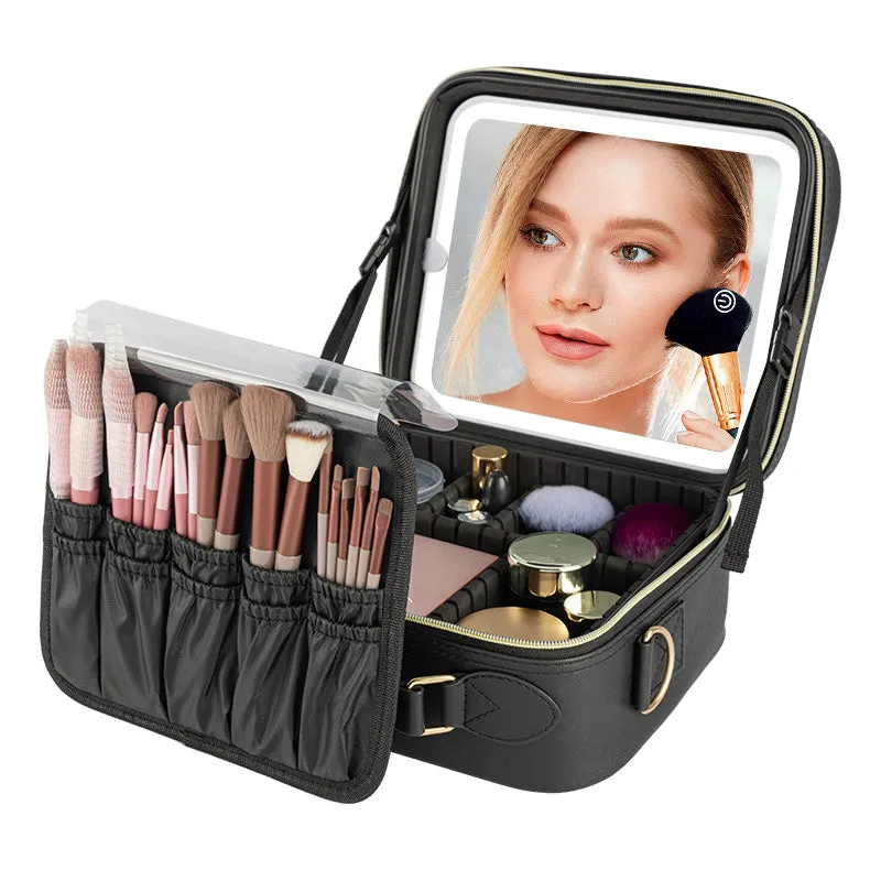 Manufacturer Direct Sale Makeup Mirror Organizer with LED Light for Touch-ups and Storage