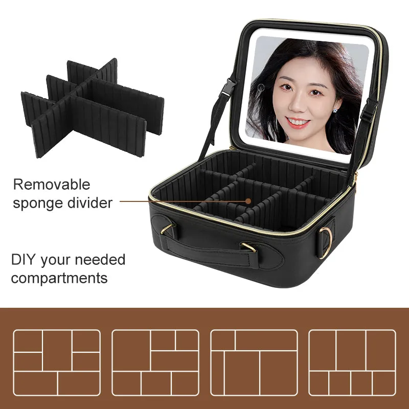 Manufacturer Direct Sale Makeup Mirror Organizer with LED Light for Touch-ups and Storage