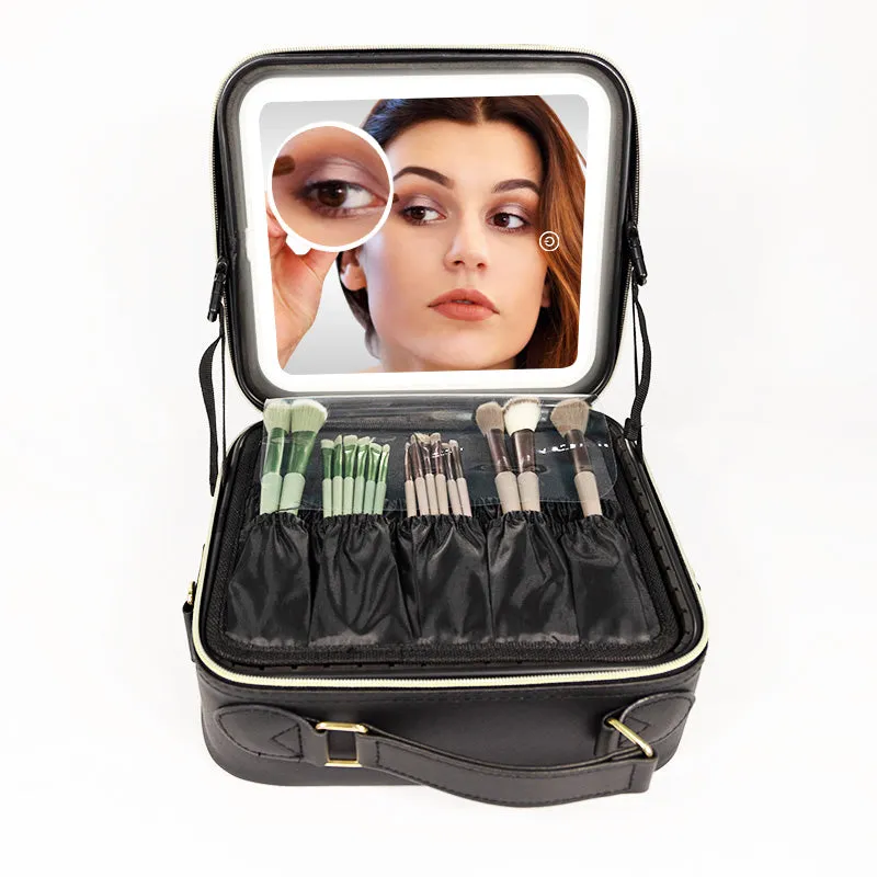 Manufacturer Direct Sale Makeup Mirror Organizer with LED Light for Touch-ups and Storage
