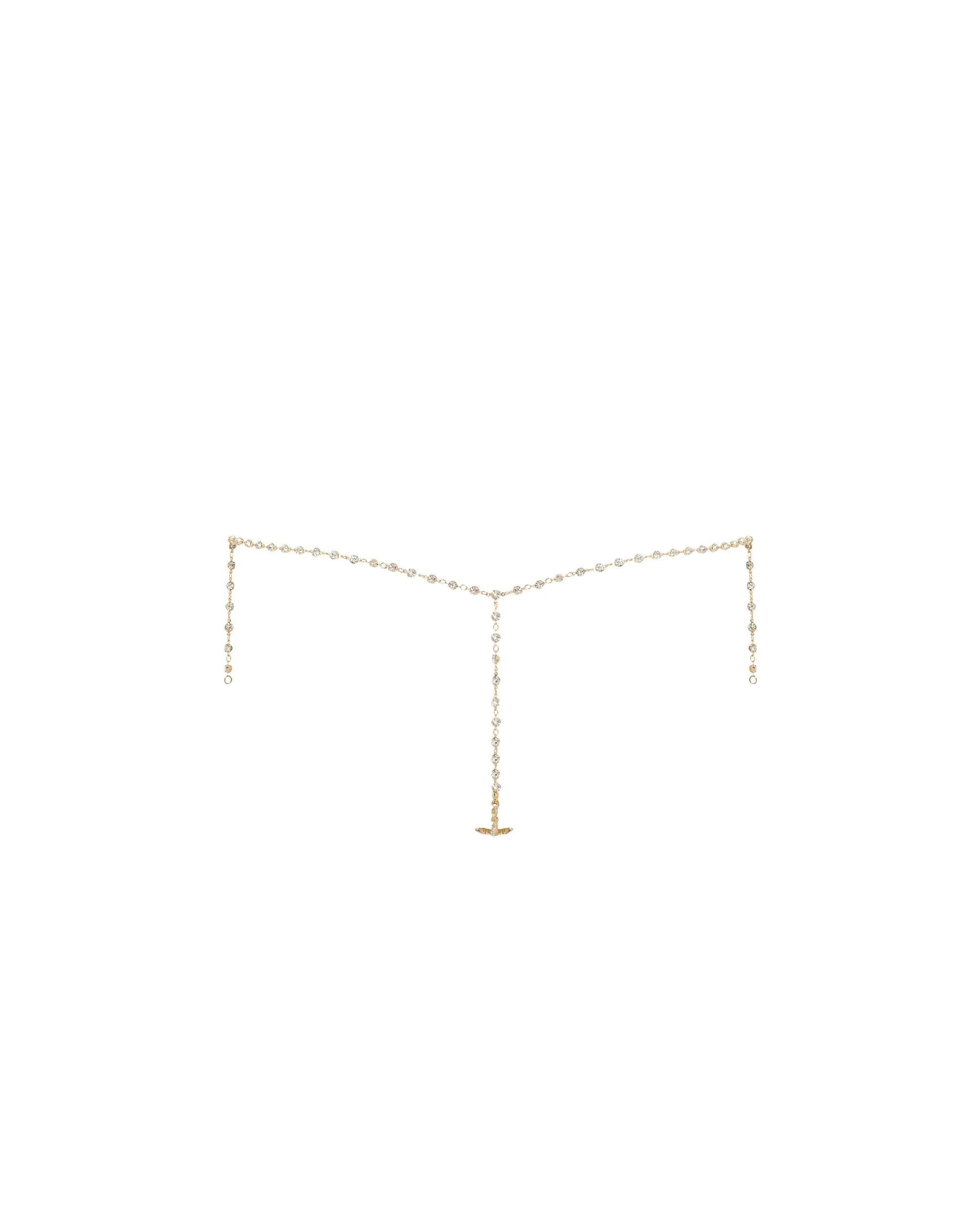 Marli Diamond Lattice Thong Gold/Clear