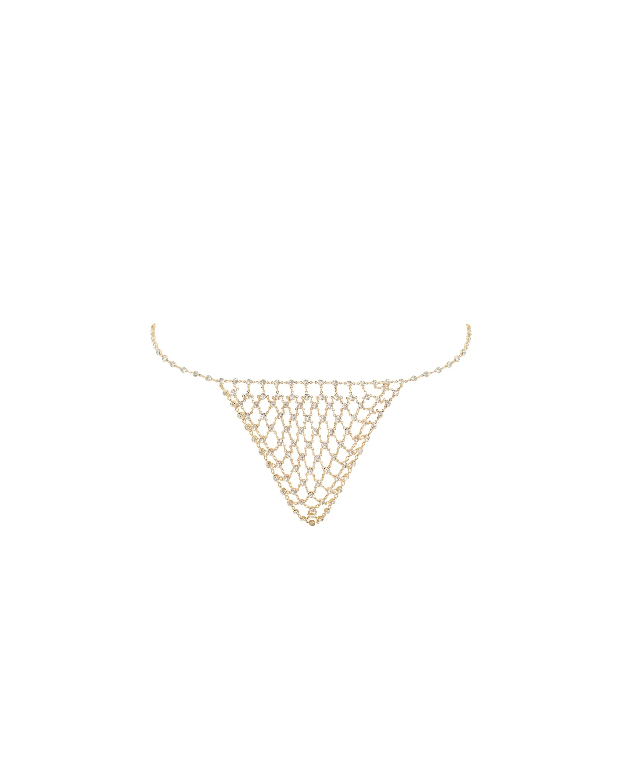 Marli Diamond Lattice Thong Gold/Clear