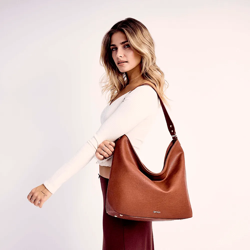 Mary Classic Hobo Bag | Latte
