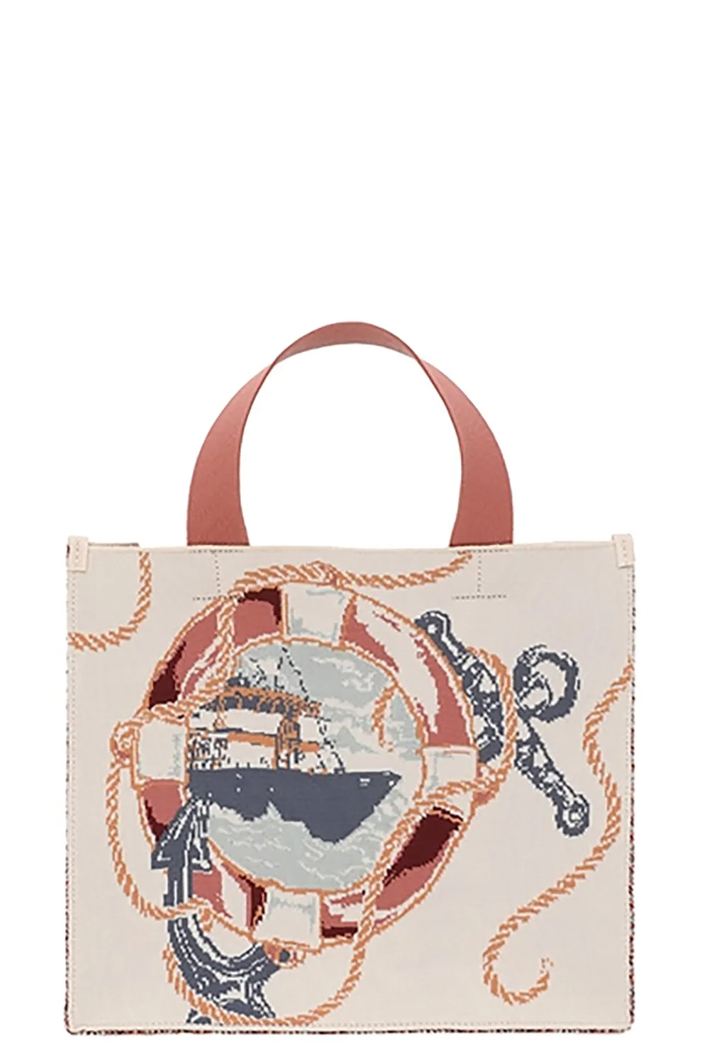 Medium Jacquard Tote in Nautical Map