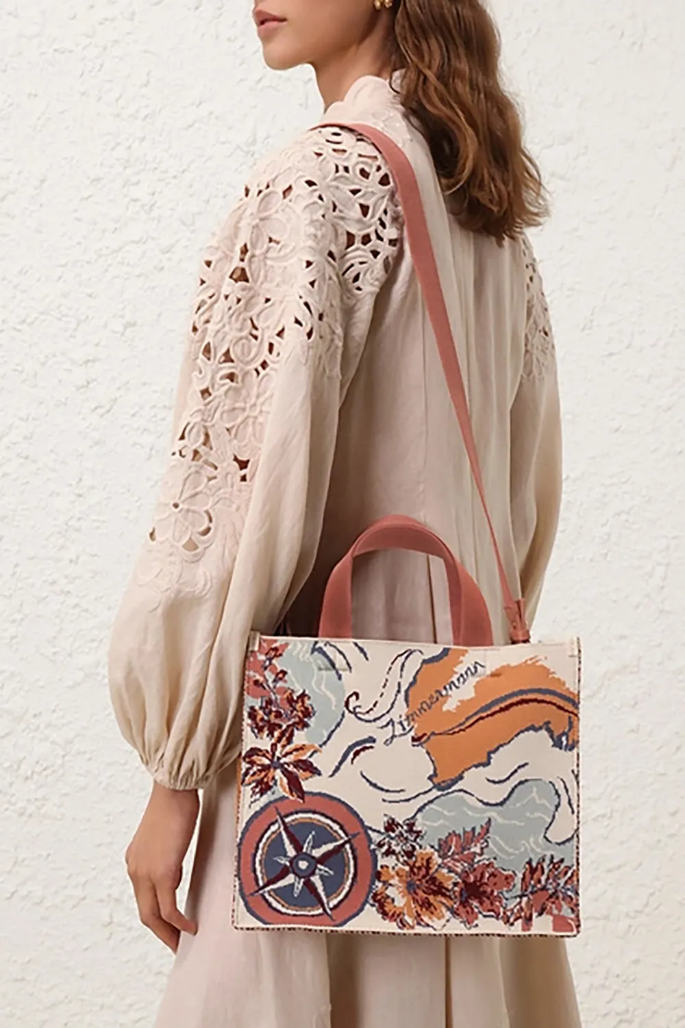 Medium Jacquard Tote in Nautical Map