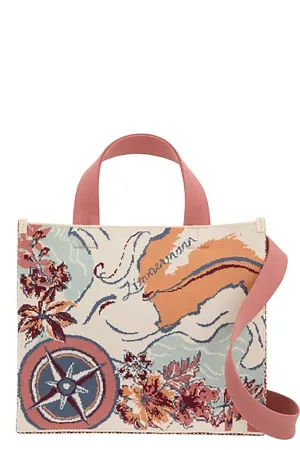 Medium Jacquard Tote in Nautical Map