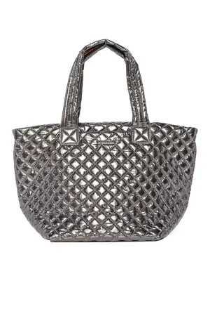 Medium Metro Pewter Metallic Tote