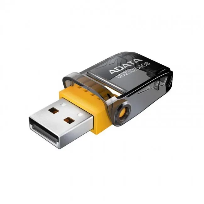 Memoria Usb Adata Ud230 64 Gb 2.0 Retractil Flash Color Negra