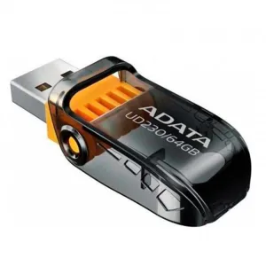 Memoria Usb Adata Ud230 64 Gb 2.0 Retractil Flash Color Negra