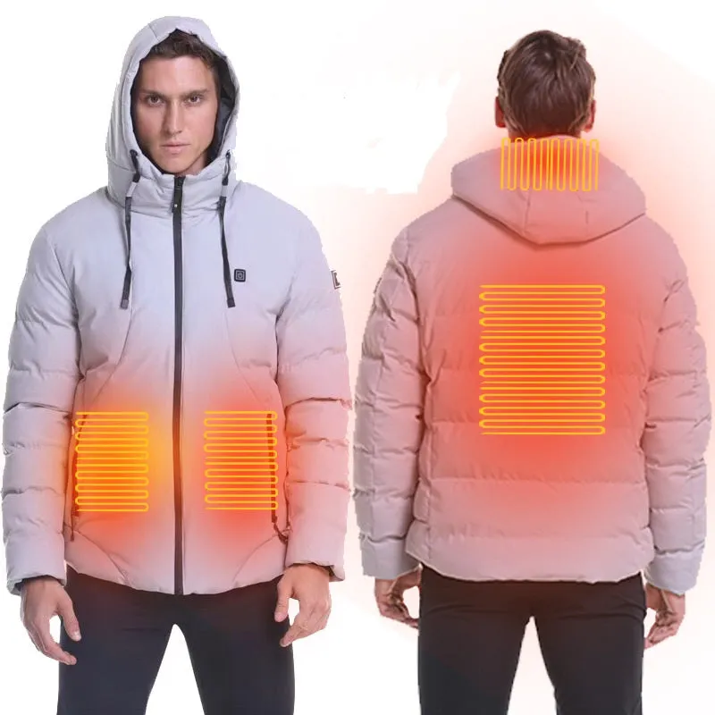 Men's Heated Hooded Winter Down Jacket