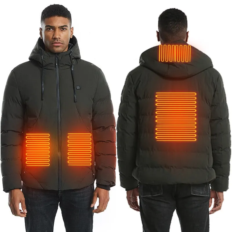 Men's Heated Hooded Winter Down Jacket