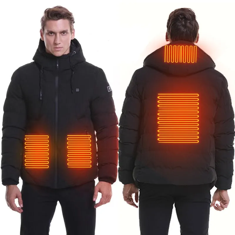 Men's Heated Hooded Winter Down Jacket