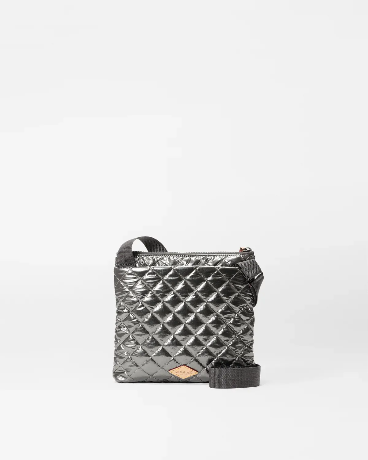 Metro Flat Crossbody | Pewter Metallic