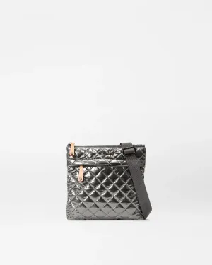 Metro Flat Crossbody | Pewter Metallic