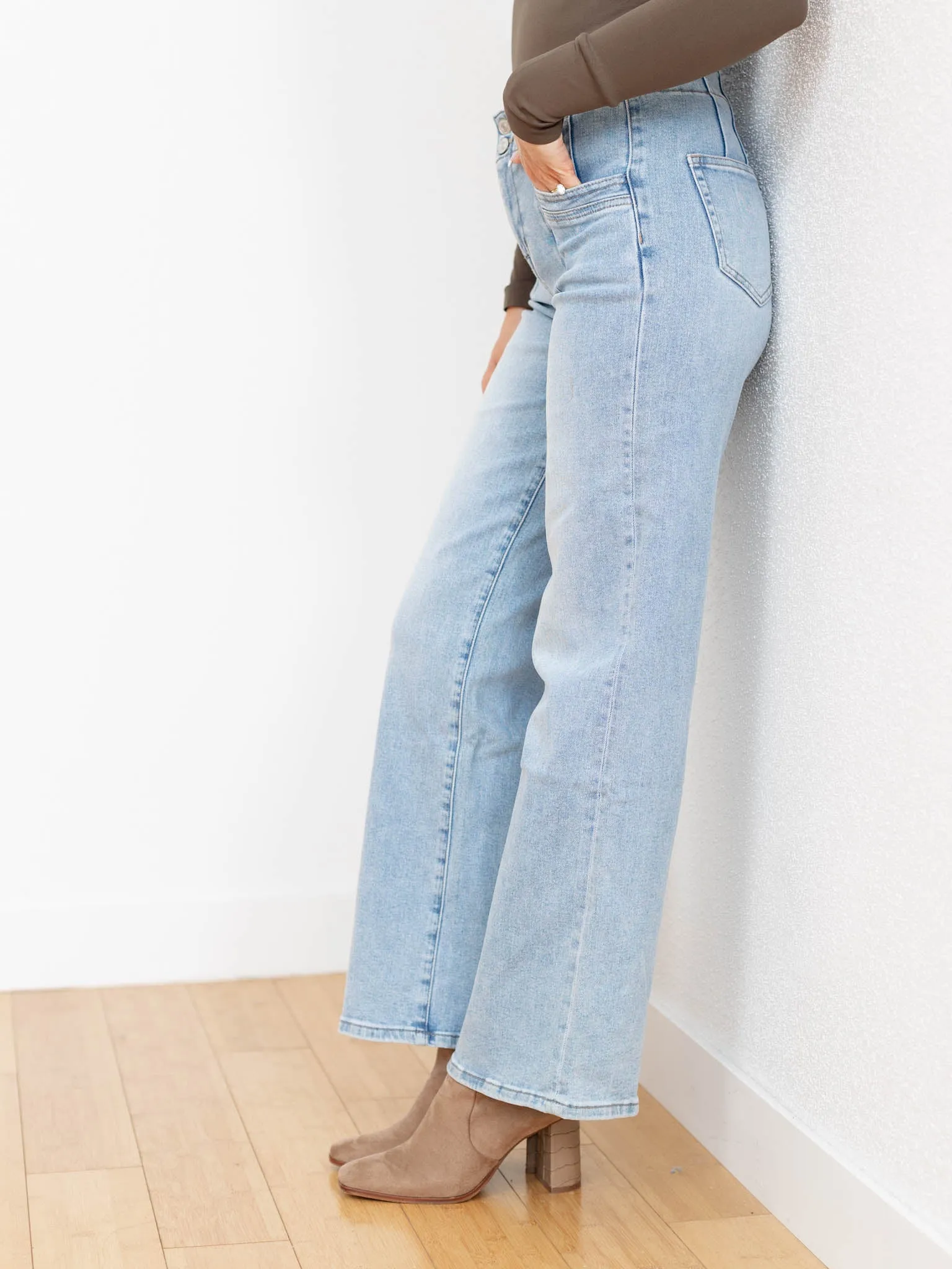 MICA Light Wash High Rise Wide Leg
