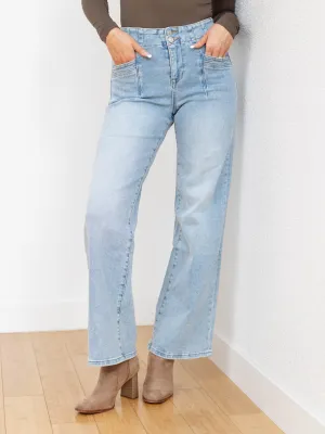 MICA Light Wash High Rise Wide Leg