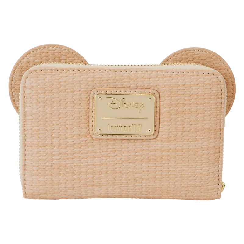 Mickey Mouse Woven Rattan Texture Zip Around Wallet by LoungeFly