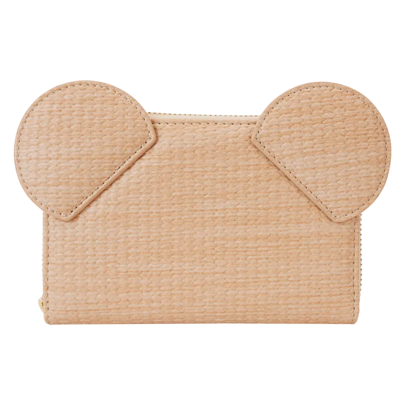 Mickey Mouse Woven Rattan Texture Zip Around Wallet by LoungeFly