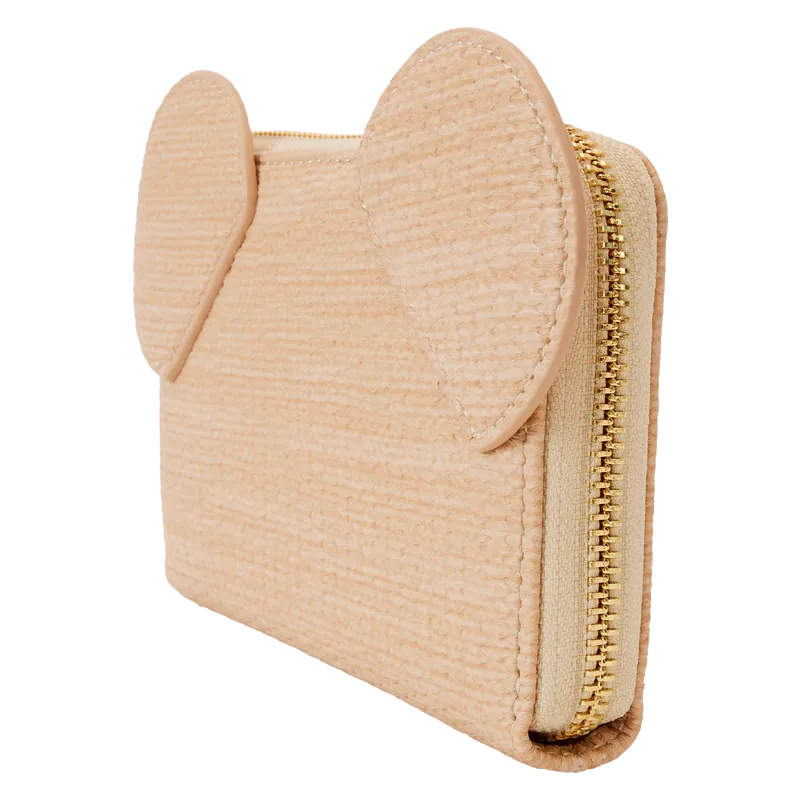 Mickey Mouse Woven Rattan Texture Zip Around Wallet by LoungeFly
