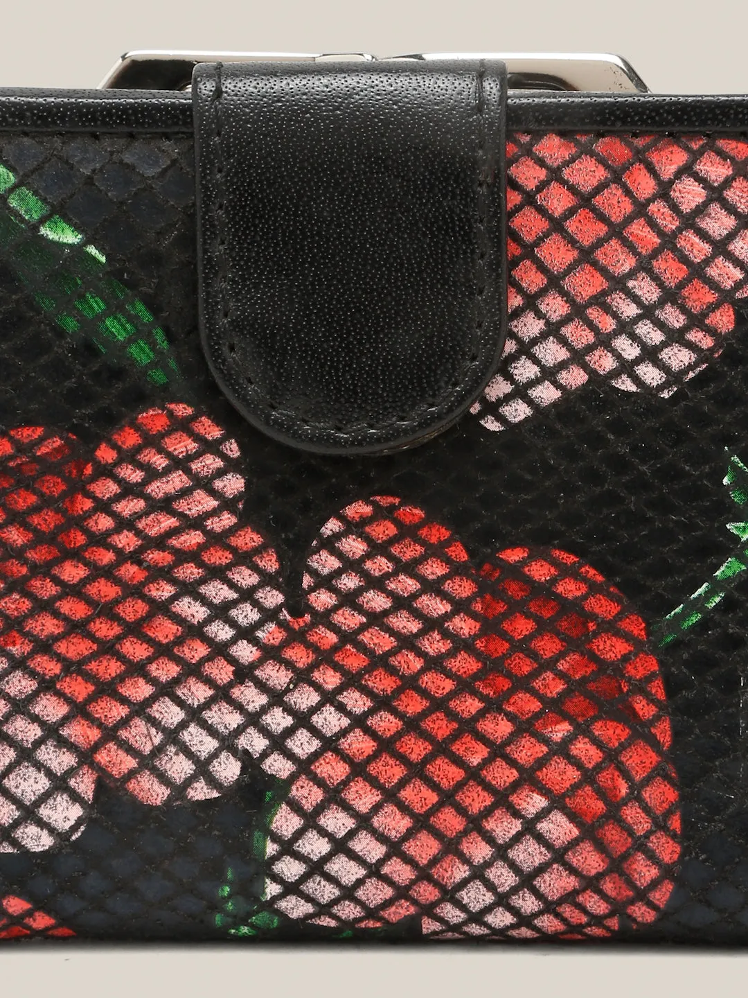 Midnight Bloom Compact Leather Wallet