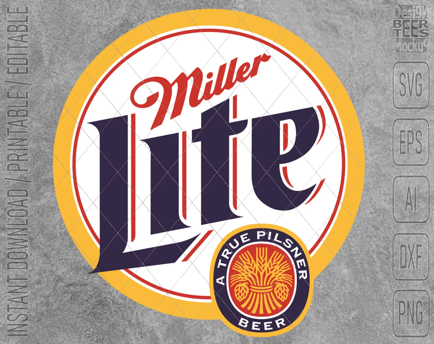 Miller Lite Beer Logo Inspired Unofficial Custom Design SVG PNG EPS AI Digital Cut Files Editable Printable