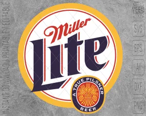 Miller Lite Beer Logo Inspired Unofficial Custom Design SVG PNG EPS AI Digital Cut Files Editable Printable
