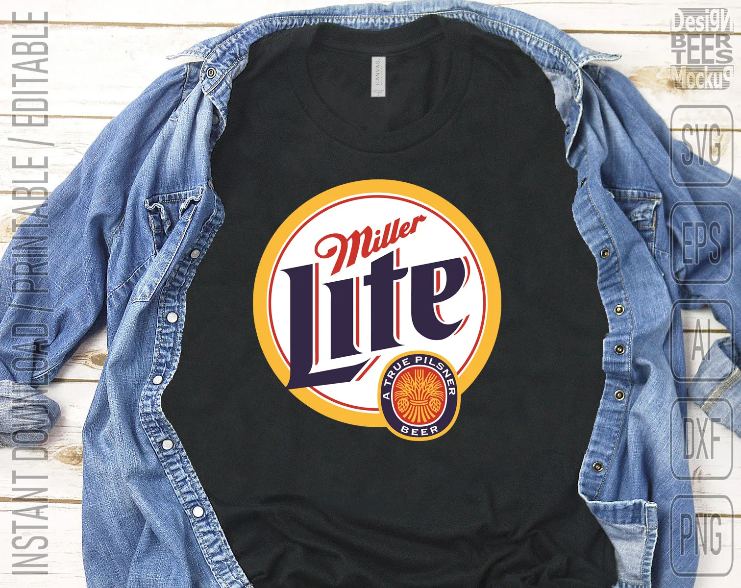 Miller Lite Beer Logo Inspired Unofficial Custom Design SVG PNG EPS AI Digital Cut Files Editable Printable